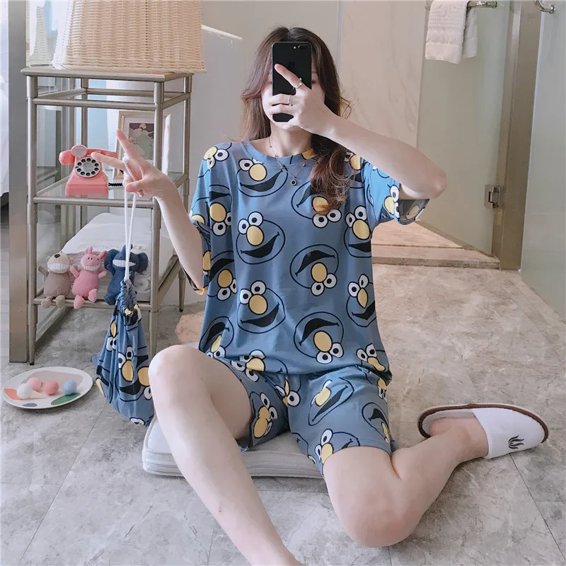 

Wholesale Custom Supplier Fashion Cozy Rayon Milk Silk Summer Short Sleepwear Women