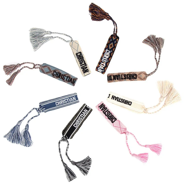 

2021 Summer Bohemia Multi Colors Cotton Bracelets String Multi-color Adjustable Handwoven Tassel Bracelets