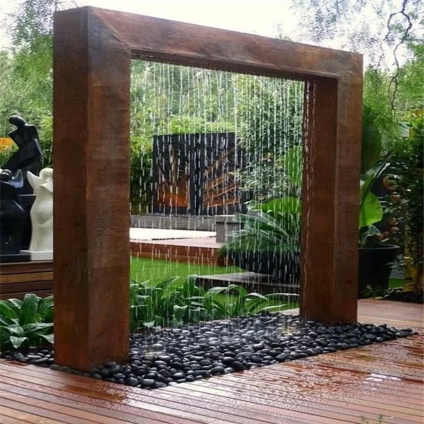 

landscape Outdoor corten steel Water Pumps Fountain for garden decor, Origional/rusty