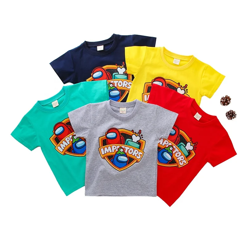 

Bulk multi colored custom logo round neck 95 cotton 5 spandex graphic toddler cartoon t shirts