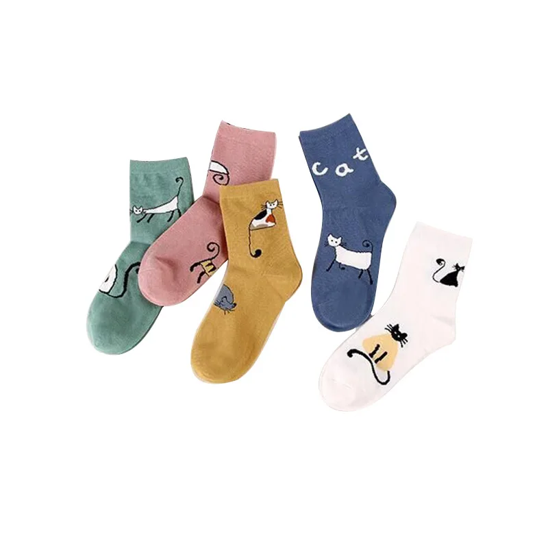 

Spring and summer hot fashion animal print socks college crew socks for women, 5 colors