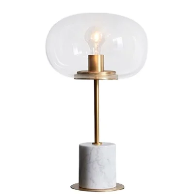 

Simig lighting Modern simple style gold metal led desk lamp creative lights luxury glass shade marble table lamp