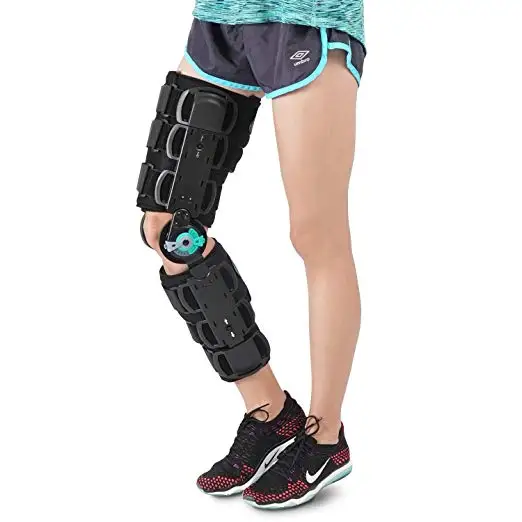 

High quality orthopedic ROM Hinged knee support brace, Black