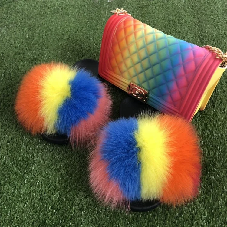 

2020 women fox fur slipper Sandals Shoes
