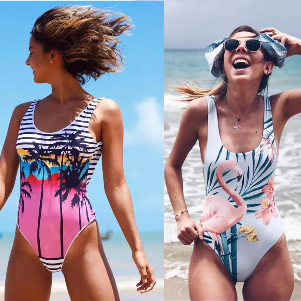 

Fashion Printed Slim One-piece Holiday Style Beach Sexy One-piece Swimsuit, Picture color