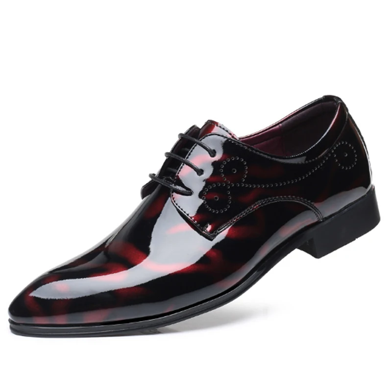 

business casual pattern black men's formal leather shoes, 3 colors/oem