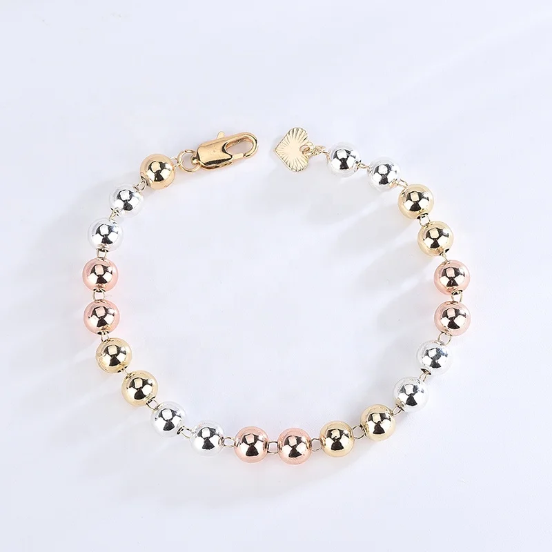 

Wholesale religious 6mm rosary bracelets, three color plating bracelet, Gold