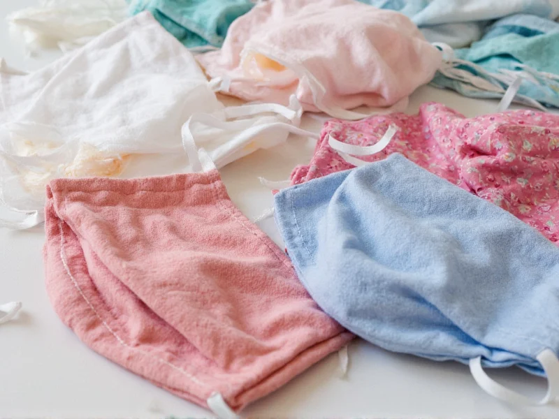 Close-up of different fabric types for homemade face masks