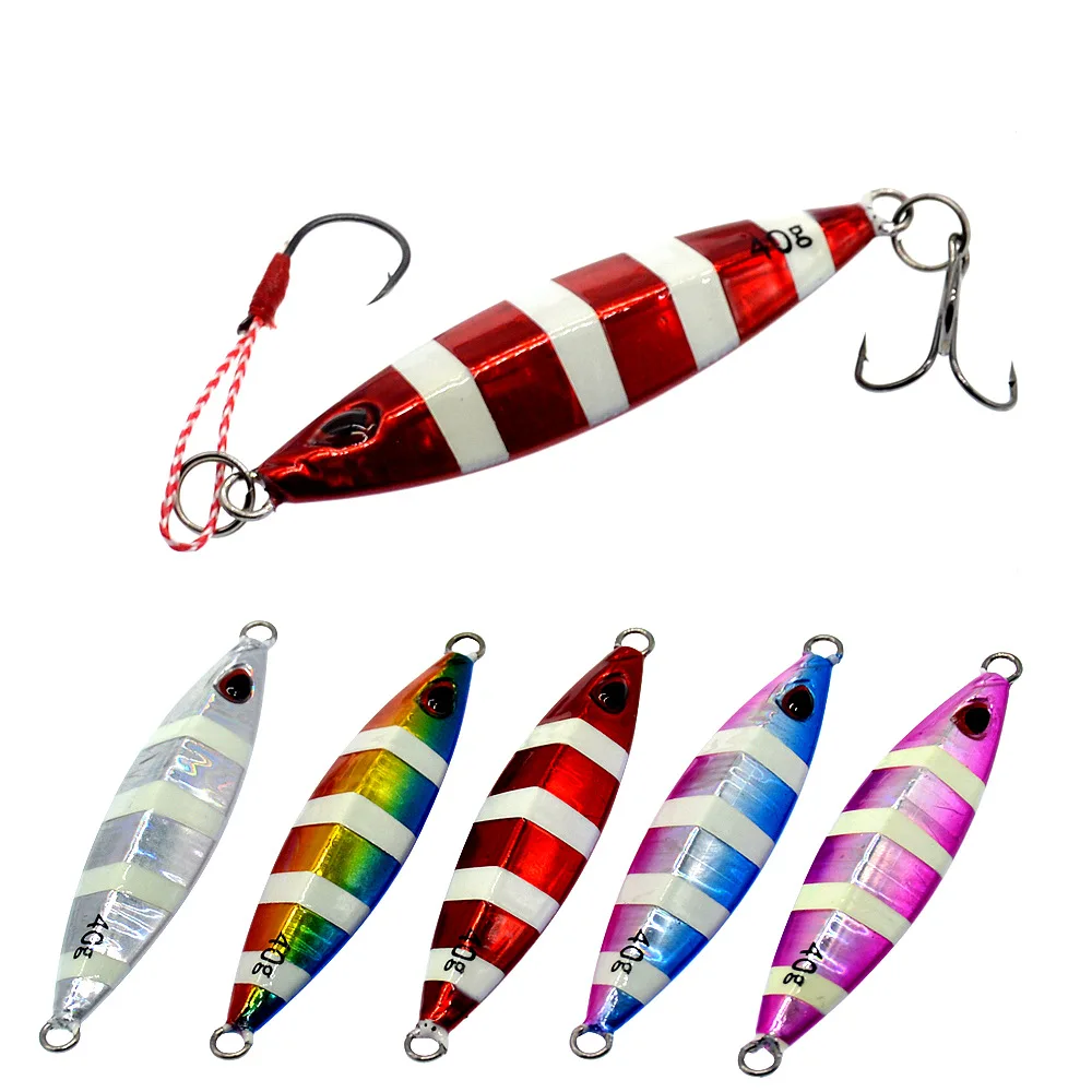 

HAWKLURE metal jig Slow Jig 40g luminous Cast Jigging Fishing Tackle, 5 colors
