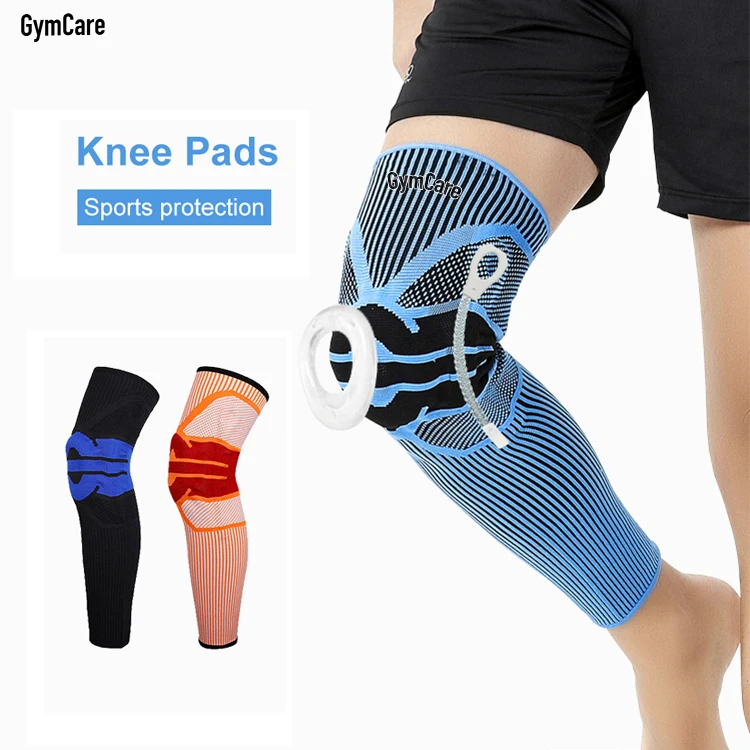 

Breathable compression wear antislip basketball leg knee sleeve strengthen knee pad, Blue, orange, black