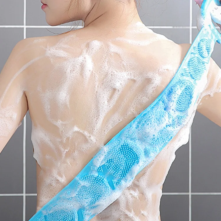 

2 Style Exfoliante Corporal Facial Shower Silicone Body Wash Exfoliating Bath Towel Back Skin Scrubber Body Brush, Blue, green, pick, purple, etc