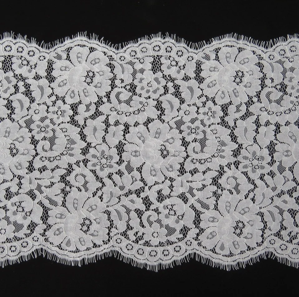 

High quality garment flower chantilly lace trim with cord, Accept customized color
