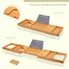 Bamboo Adjustable Organizer Tray for Bathroom with Free Soap Dish Suitable for Luxury Spa or Reading