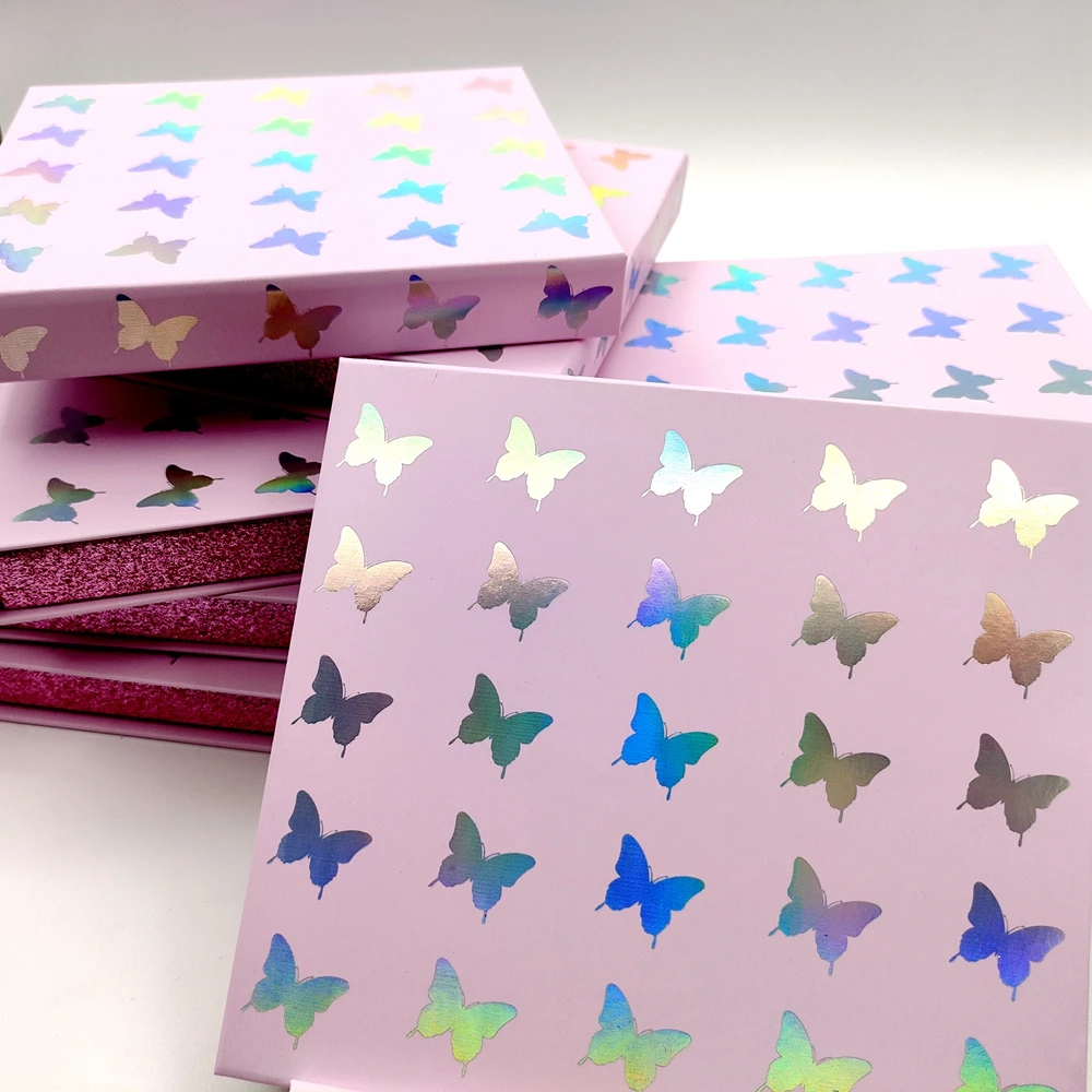 

Pink Butterfly Box High Quality 3d Mink Lashes Eyelash Vendor Customized Boxes