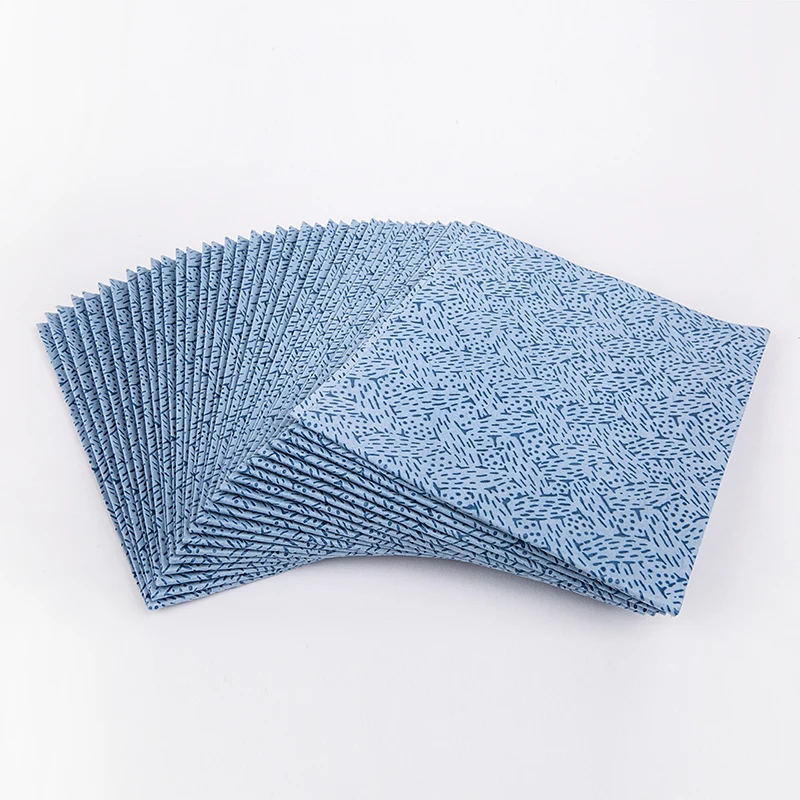 

1/4 Fold Blue PP Melt Blown Heavy duty car cleaning industrial disposable big folding cloth wipes