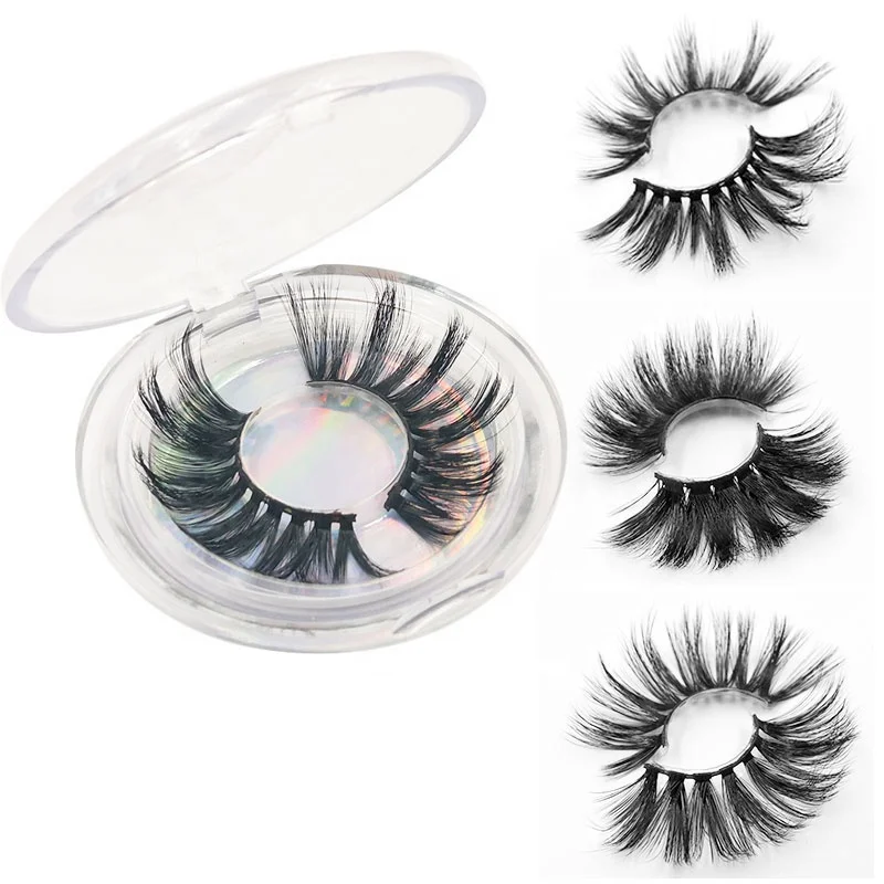 

Y 36 styles 25mm wholesale cheap 5D faux mink false eyelashes thick long Europe America lash with free plastic case, Natural black lashes