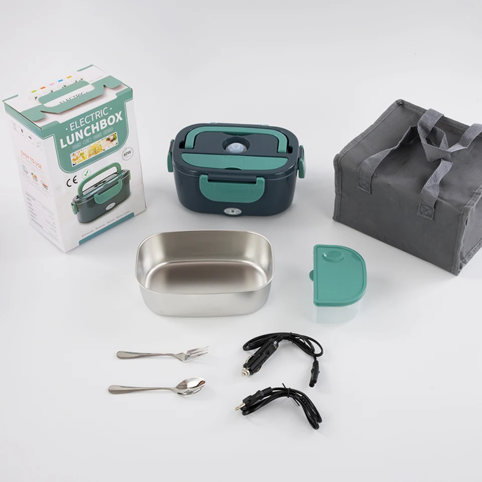Ready to Ship 110V / 220V Heater Lunch Tiffin Box 1.5L Electric Lunch Box With 304 Removable Container