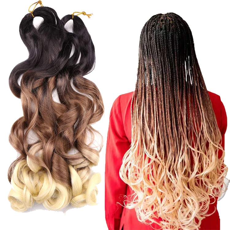 

Loose Body Wave Crochet Braids Hair Wholesale 22 inch 150g Synthetic Ombre Silky Spiral Curl Wavy Braiding Hair extension, Pic showed