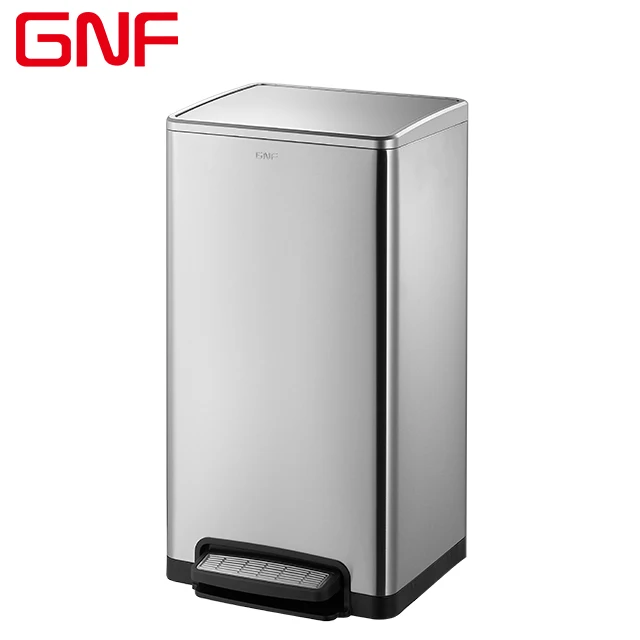 

GNF 50 Liter/13.2 Gallon stainless steel rectangle foot pedal garbage cans modem design kichen trash bins