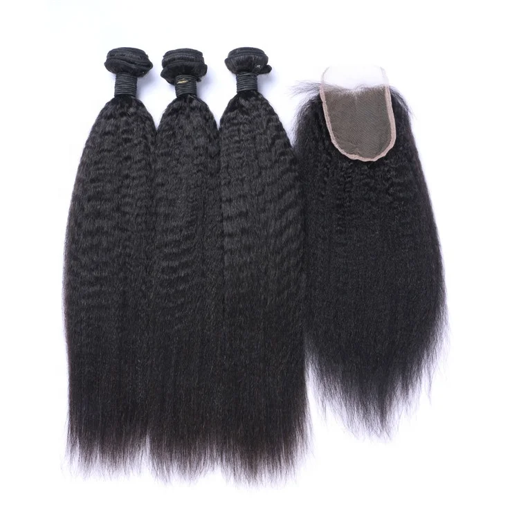 

Highknight Kinky Straight Virgin Brazilian Cuticle Aligned Human Hair Bundles 100% Human Kinky Straight Hair Weave