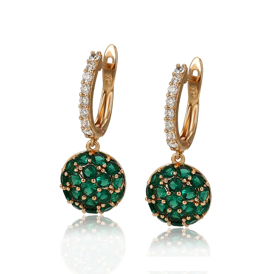 

A00417722 beautiful jewelry 18k gold-plated green cz bulk hoop earring