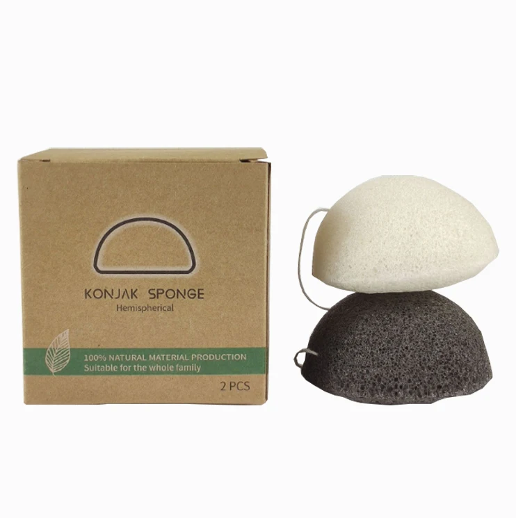 

Wholesale High Quality Heart Shape Baby Charcoal Konjac Sponge Set With Box