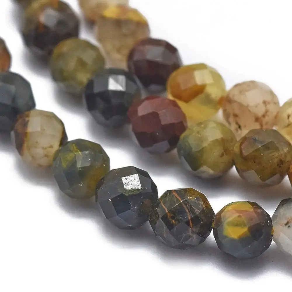 

PandaHall 4mm Round Faceted Natural Pietersite Beads