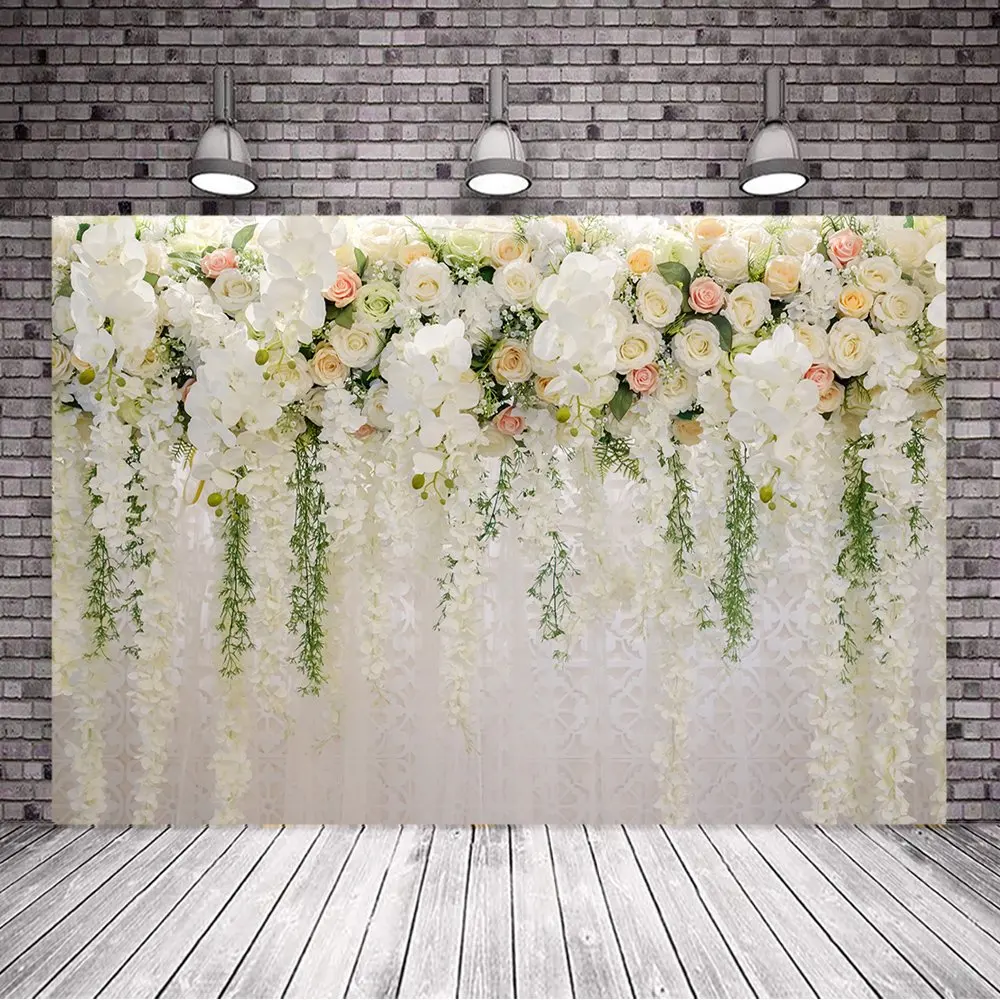 
Nicro 7*5Ft Photo Studio Modern Wedding Floral Flower Wall Decoration Backdrop 