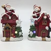 Artificial home & garden new design christmas decor western handmade glazed santa&village&tree ceramic