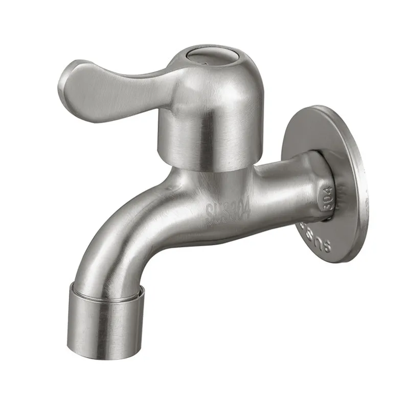 Wall Brushed Nickel Stainless steel304 Single Machine Washing Cold Water Faucet