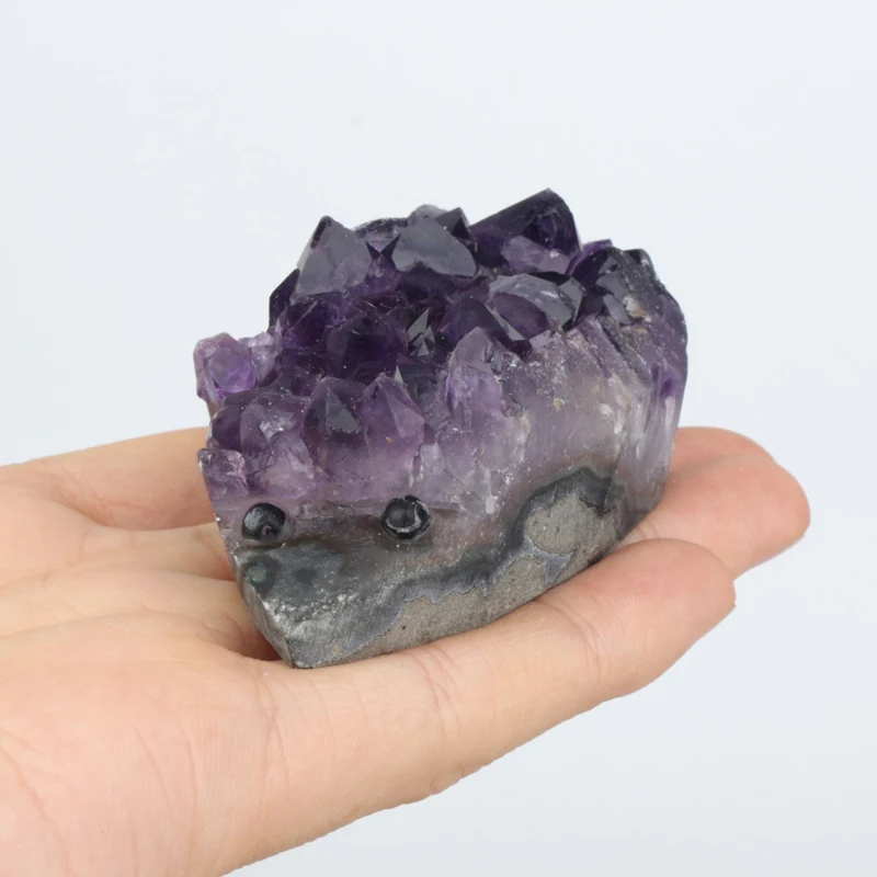 

Natural crystal quartz hedgehog animals carved amethyst cluster hedgehogs