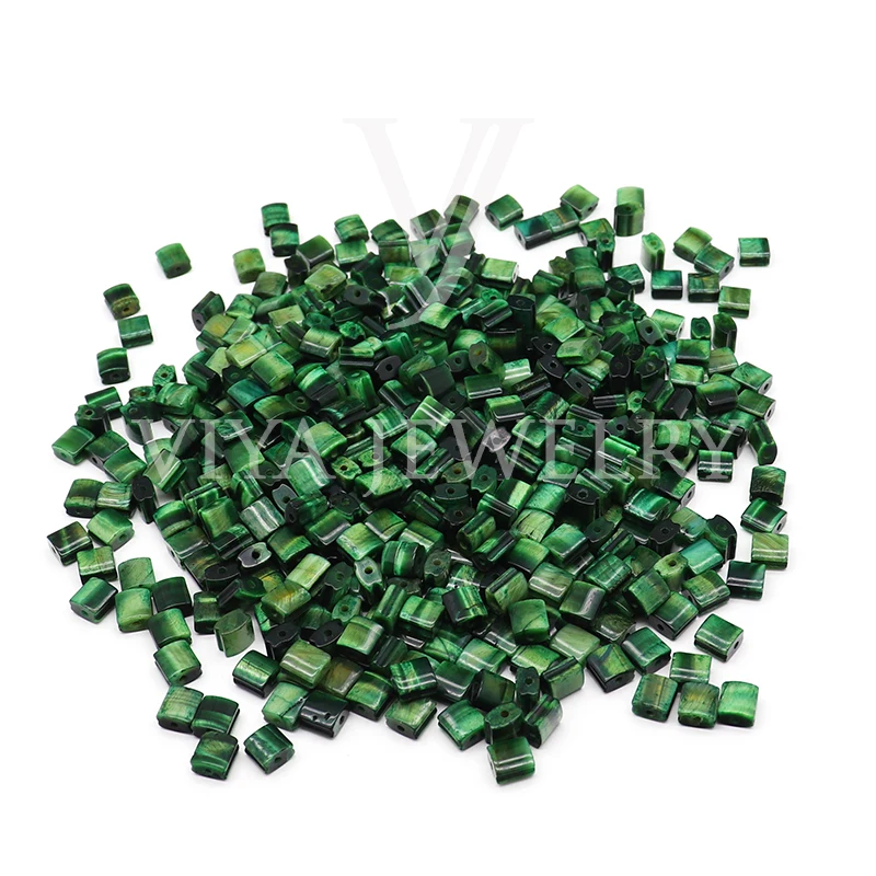 

DHL Free Shipping Viya Jewelry Wholesale Christmas Green Genuine Square Tiger Eye for Decoration