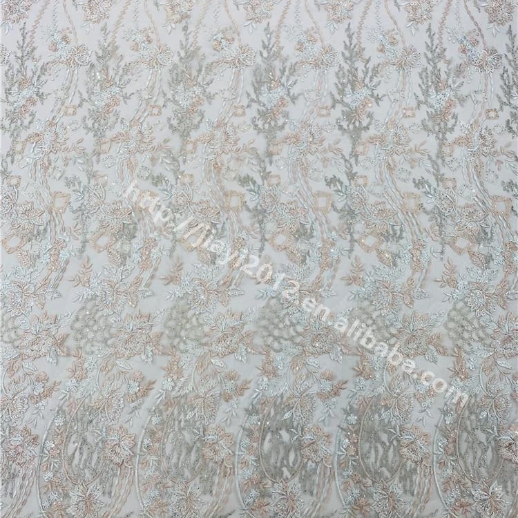 

Rhinestone Appliques French Tulle Lace Embroidery Net Lace for Dresses Embroidery Fabric Wedding Dress 100% Polyester, Accept customized color