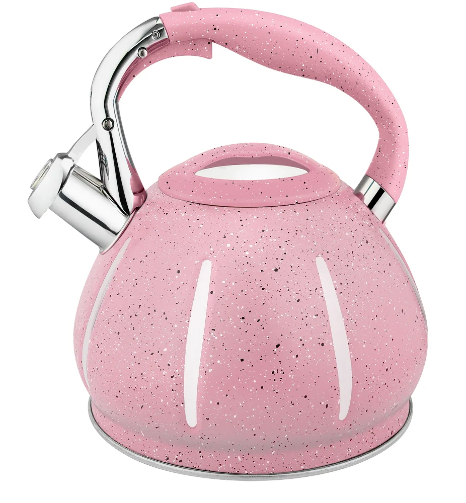 

Hot Cute colorful water stainless steel whistling kettle spout cooking water tea pot, Brown,grey,black,green,pink,blue