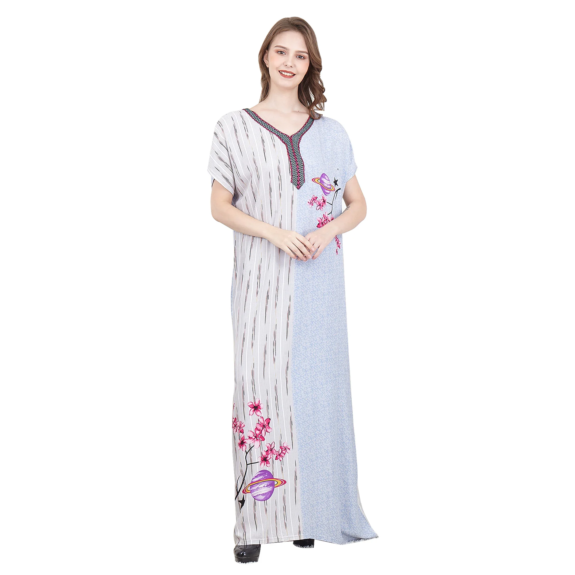 

100% rayon Soft Muslim Dress Maxi Loose Women abaya robe Islamic Clothing, 2 color