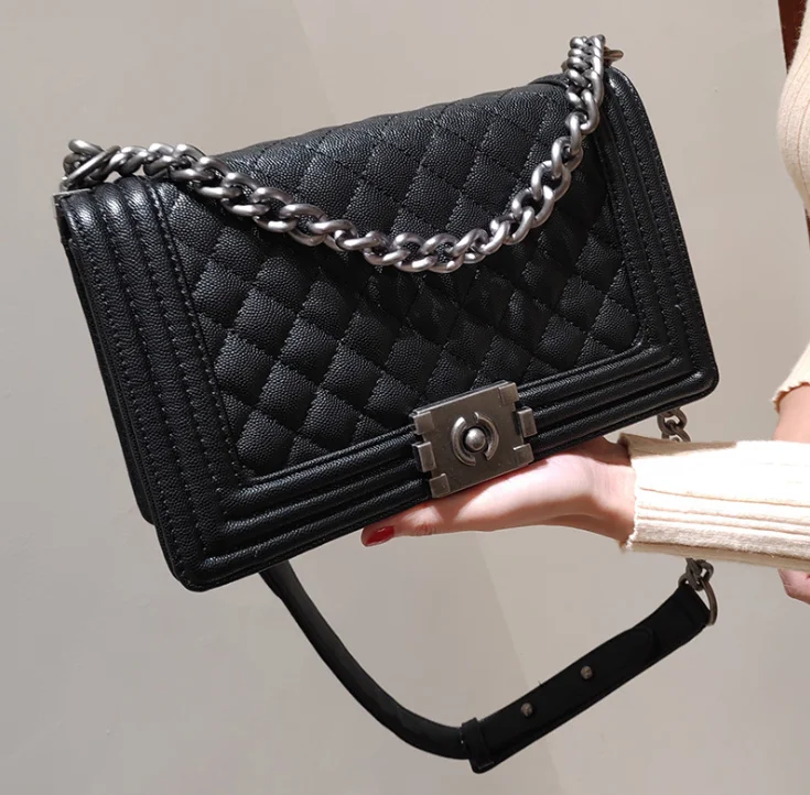 

2020 fashion brand luxury bags women leather handbag quality chain shoulder crossbody bags