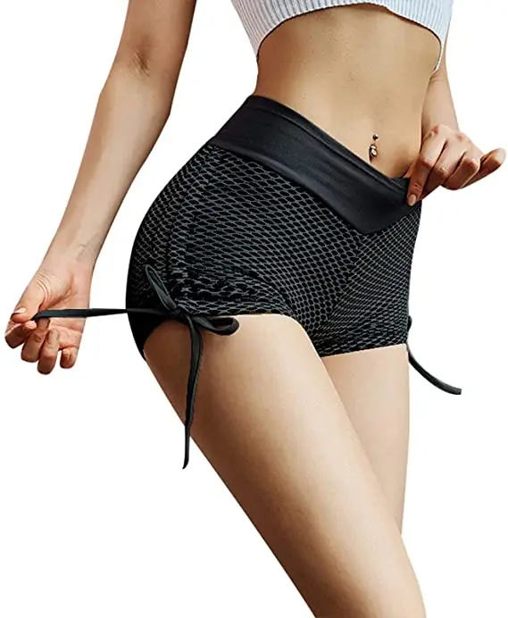 

Tik Tok Leggings Shorts for Women Butt Lifting Yoga Shorts High Waist Tummy Control Hot Pants Textured Ruched Sports, As picture