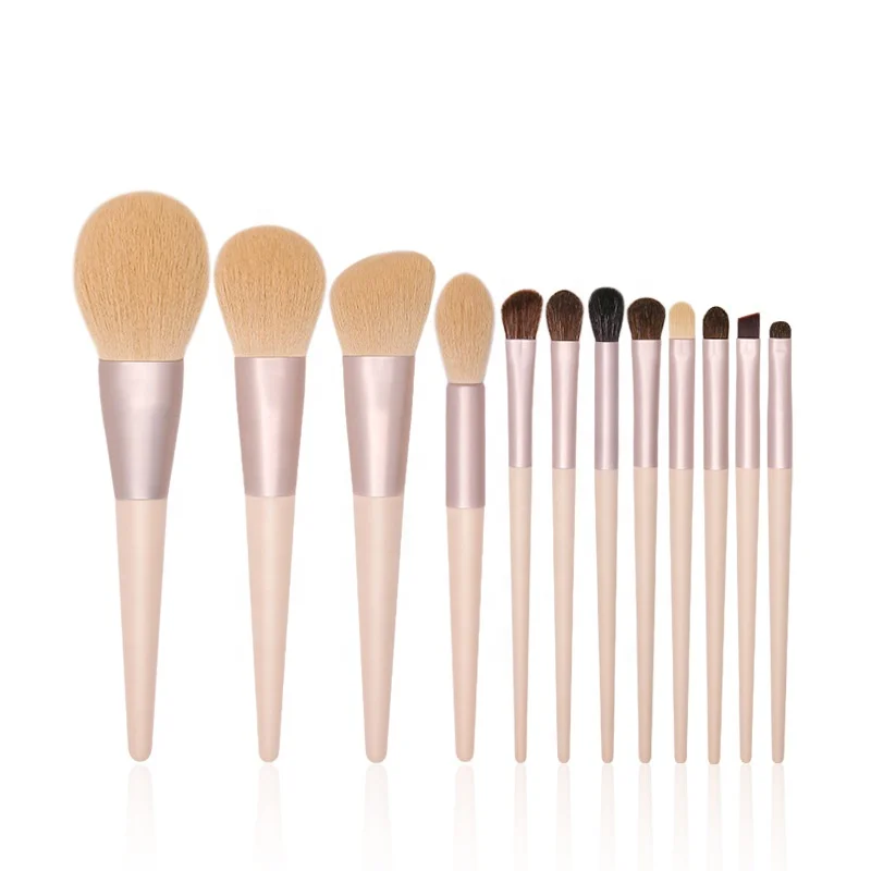 

LOW MOQ LOGO custom Set of 12 makeup brushes Beauty tools cross-border makeup brushes Morandi full set of makeup brushes