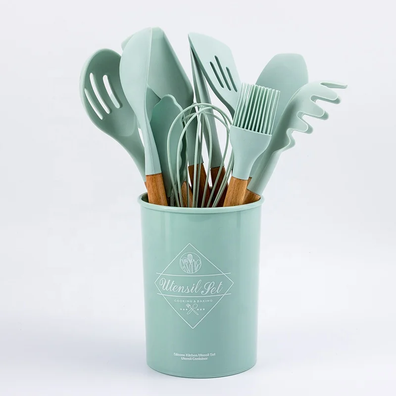 

Kitchen Tool Accessories Cooking Tools Set Non-Stick Silicone Utensils With Storage Box