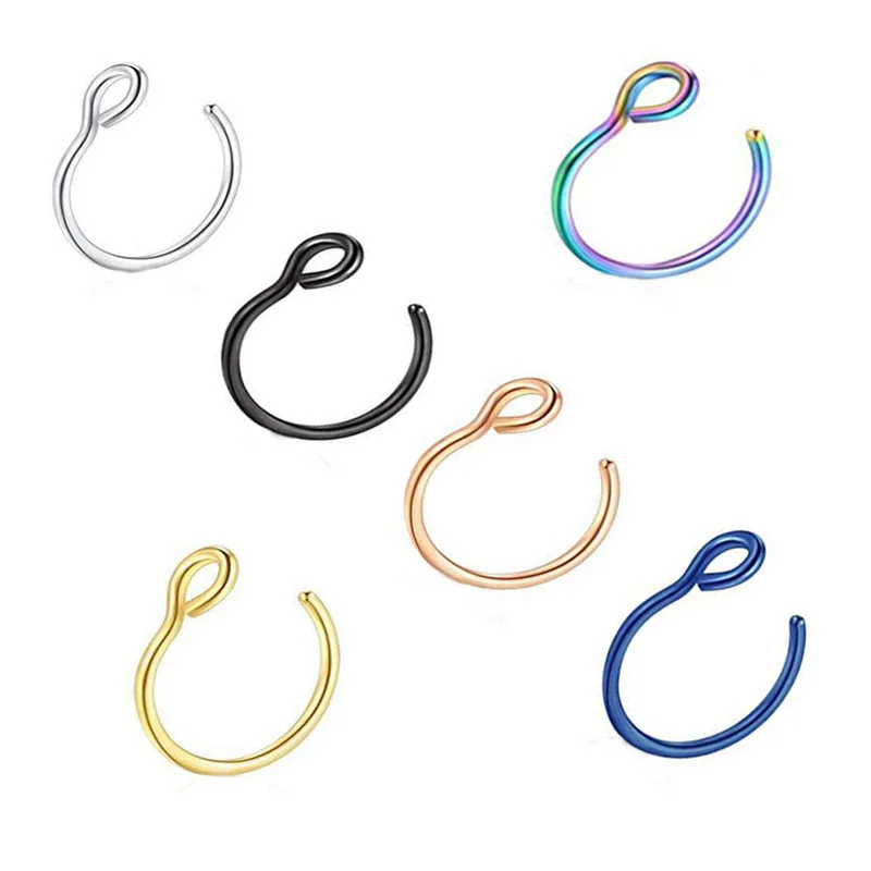 

U Shaped Stainless Nose Rings Style Clip Fashion Jewelry No Need To Wear Holes Nose Ring Nose Nail Female Piercing