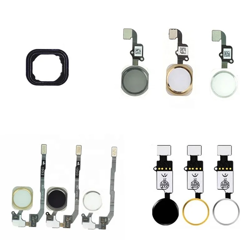 

Fingerprint Home Button Flex Cable for iPhone 6 6s 7 8 Plus 5S SE Menu Sensor Replacement Parts With Rubber Sticker No Touch ID