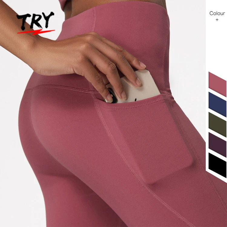 

CK1227 amazon womens high waisted workout leggings running pants weight loss slimming push up pocket tights