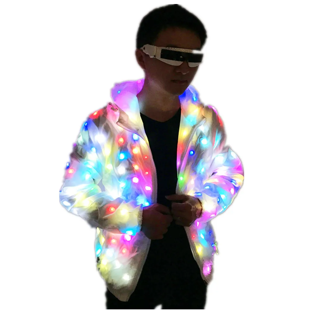 

Colorful Led Luminous Costume Clothes Dancing LED Growing Lighting Robot Suits Clothing Men Event Party Supplies Stage Props, Color
