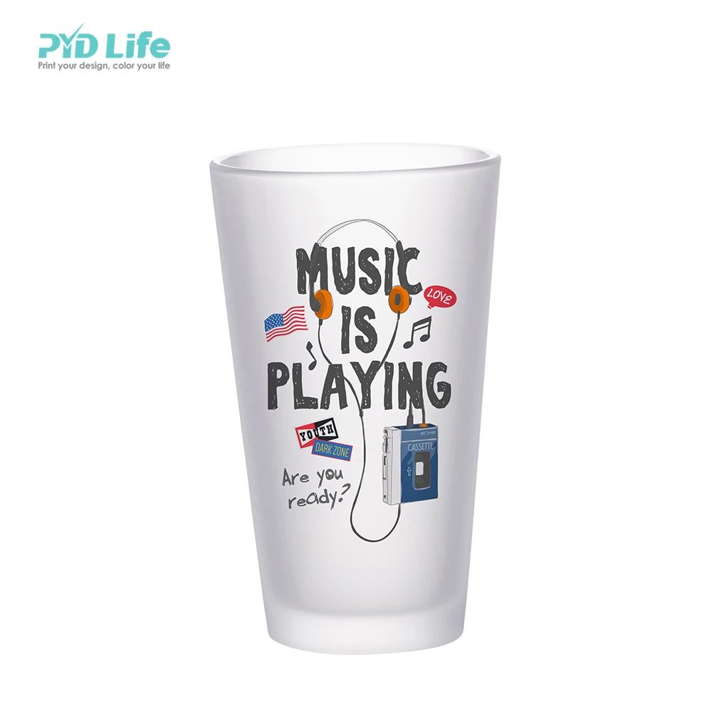 

PYD Life Wholesale 17oz Sublimation Frosted Glass Gradient Mug Custom Tumbler Cup Logo Blank Sublimation Tumbler, Colored