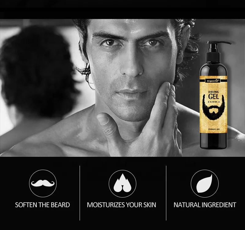 
ARGANRRO oem keeps your skin feeling cool and refreshed moisturized beard shaving clear gel 250ml 