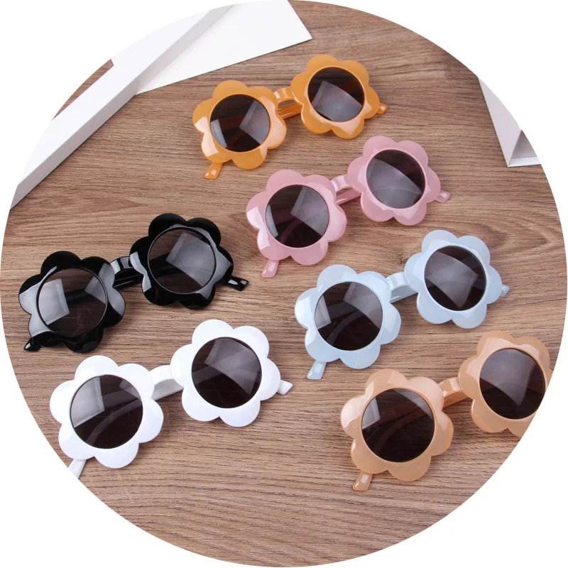 

YD Eyewear cheap flower pattern anti UV toddler girls shades sunglasses, 2021 wholesale baby kids cute round beach sunglasses, Customized color