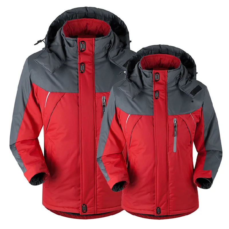 

Men Winter Thick Velvet Windproof Down Coat High Quality Male Waterproof 5XL Jacket, Red,black,blue,army green