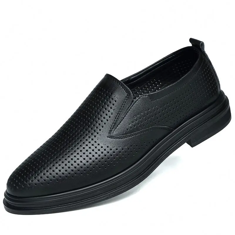 

Men Leather Business Shoes Pointed Leisure Soft Formal Office Oxford Casual Loafers Flat Slip-on Fashion Dress Work Moccasins