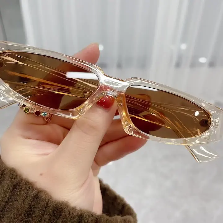 

Sun Glasses Acetate Frame Eyeglasses Shades Casual Gafas De Sol Retro Women Small Size Sunglass, Multi
