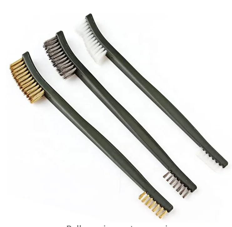 3pcs Mini Brass Wire Brush Set Rust Metal Cleaning Kit Welding Rust Handy Steel Double Ended